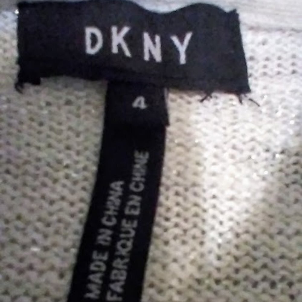 DKNY Girls Pink Heart Signature Sweater Size: 4 - Picture 13 of 15